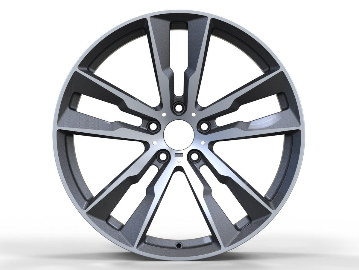 We manufacture premium quality forged wheels rims for   BMW X5 G05 X6 G06 X7 G07 in any design, size, color.  Wheels size:  Front: 22 x 9.5 ET 32-37  Rear: 22 x 10.5 ET 43  PCD: 5 X 112  CB: 66.6   Forged wheels can be produced in any wheel specs by your inquiries and we can provide our specs   Compared to standard alloy cast wheels, forged wheels have the highest strength-to-weight ratio; they are 20-25% lighter while maintaining the same load factor.
